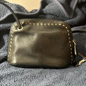 J Jill Black Leather Crossbody Bag